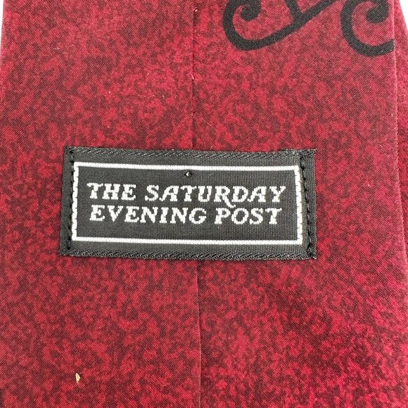 The Saturday Evening Post Neck Tie Mens 100% Silk Red Santa Claus Vintage 1996 - Picture 6 of 8